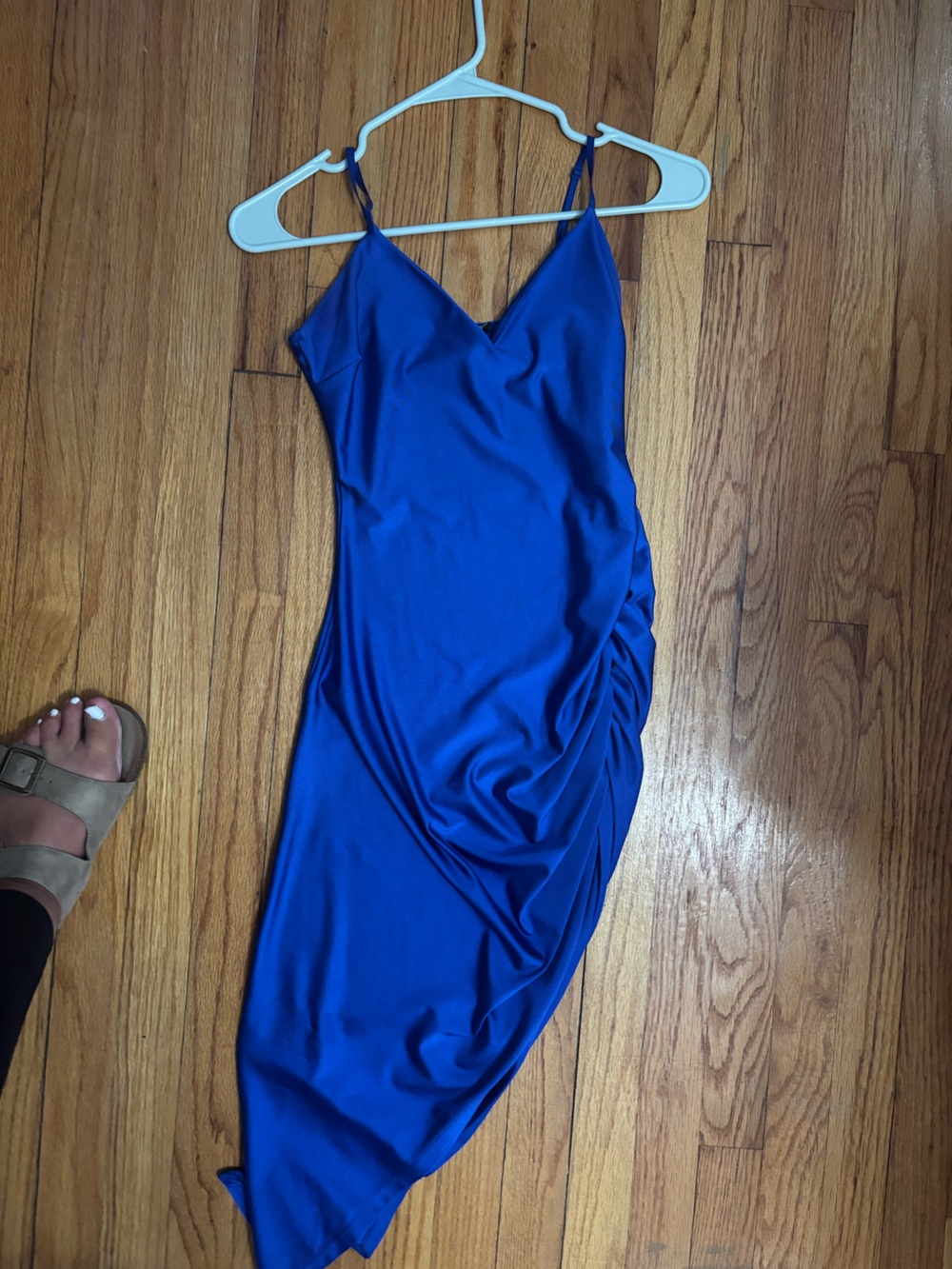Windsor Royal Blue Asymmetrical Slip Dress